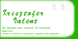 krisztofer valent business card